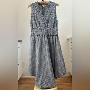 Stylish Blue and White Gingham Dress